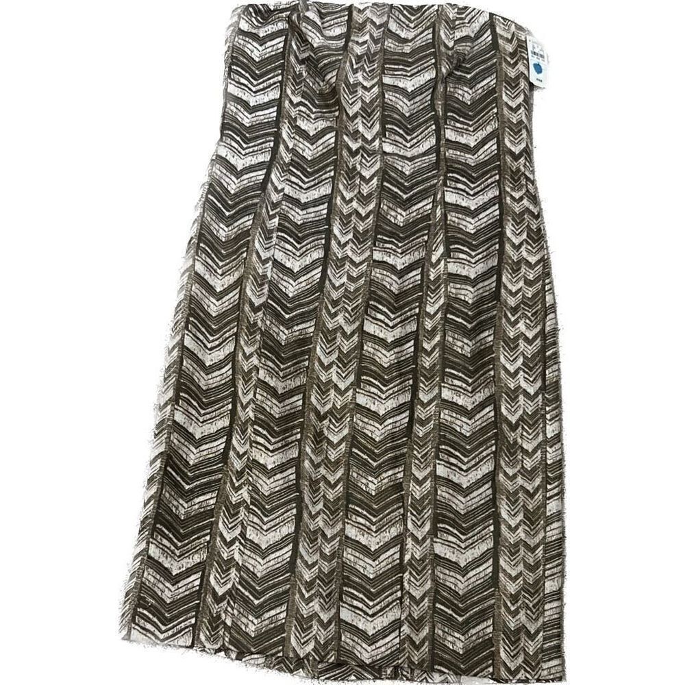 Michael Kors Womens Midi Dress Strapless Zip Up Aztec Boho Brown Size 4